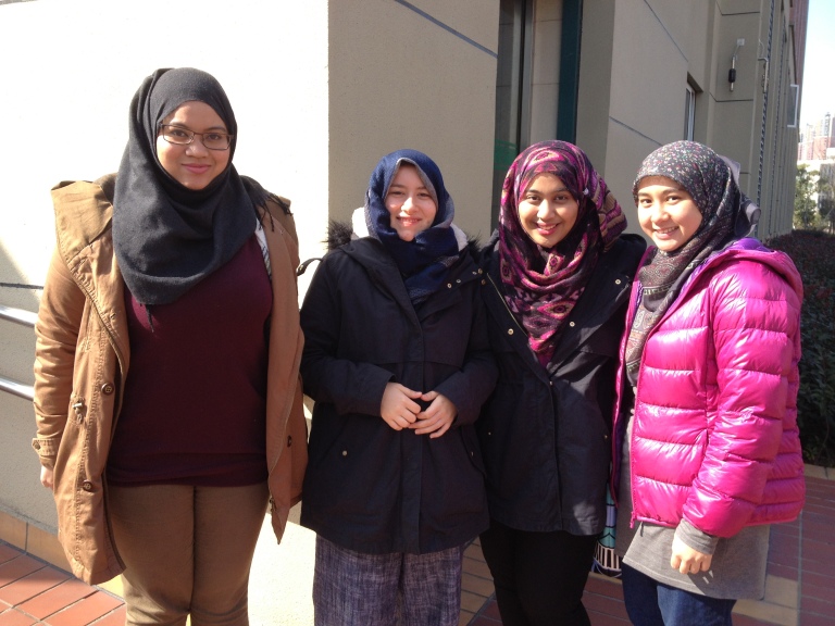 Hijab-clad foreign students of the University of Nottingham Ningbo China